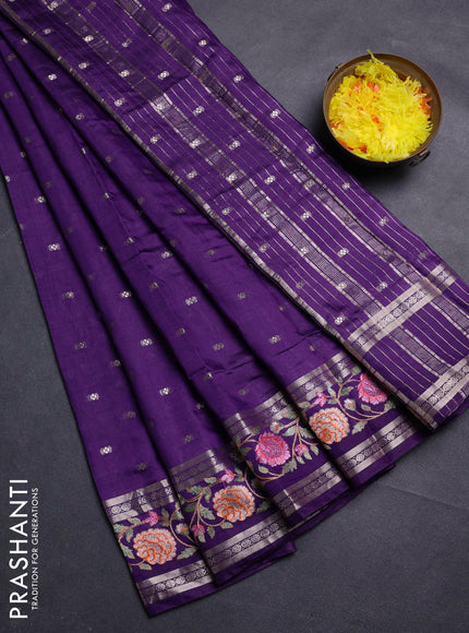 Violet Semi Chanderi - Embroidery