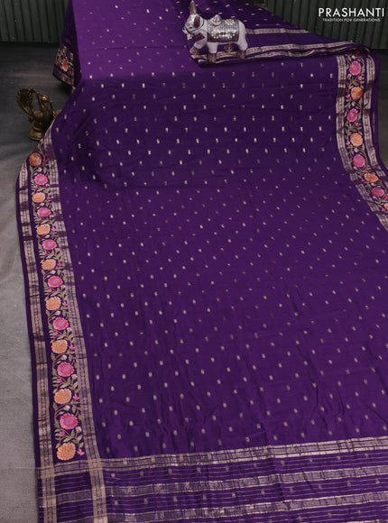 Violet Semi Chanderi - Embroidery