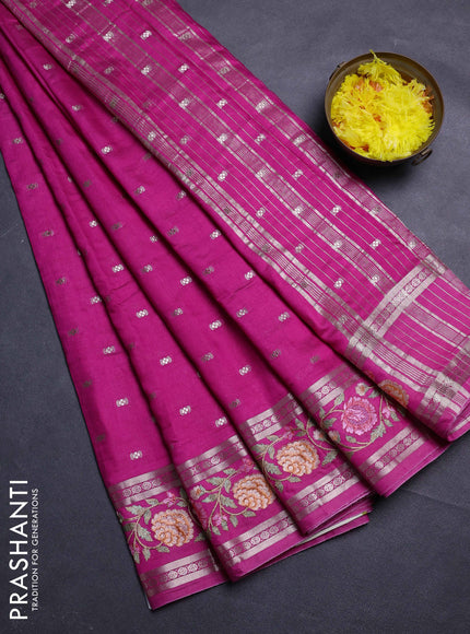 Pink Semi Chanderi - Embroidery