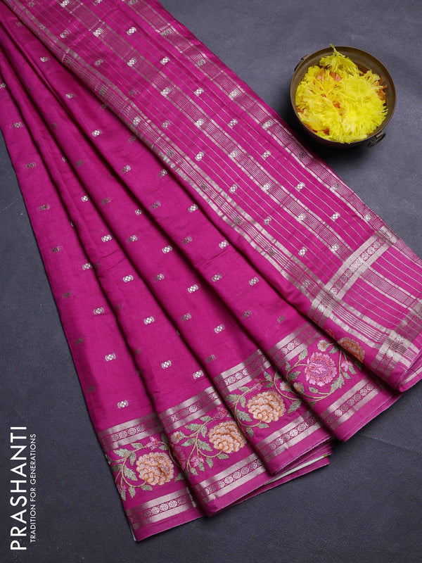 Pink Semi Chanderi - Embroidery