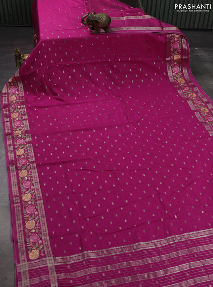 Pink Semi Chanderi - Embroidery