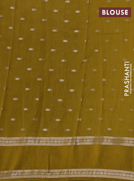 Mehendi Green Semi Chanderi - Embroidery