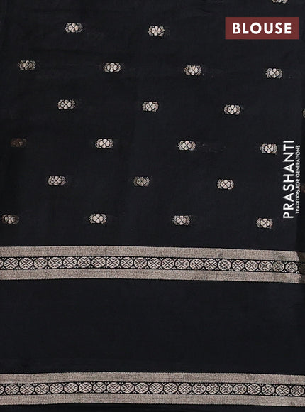 Black Semi Chanderi - Embroidery
