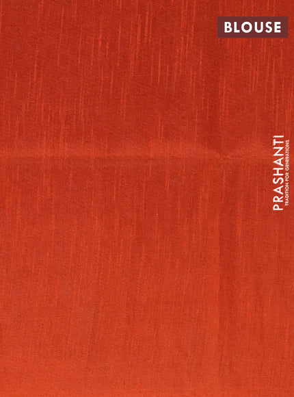 Rust Semi Dupion Saree - Embroidery