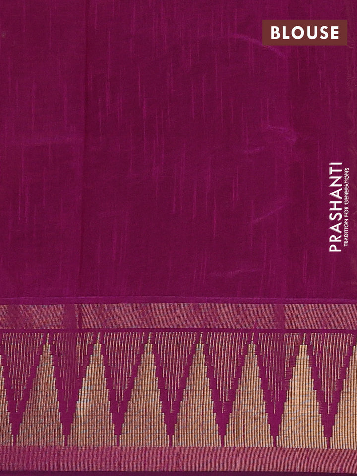 Orange & Purple Semi Dupion Saree - Embroidery