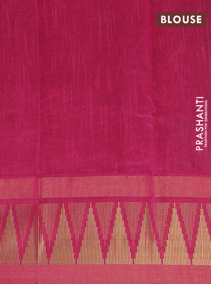 Brown & Pink Semi Dupion Saree - Embroidery