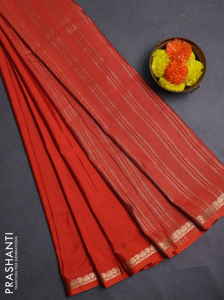 Rust Semi Mysore Silk Saree