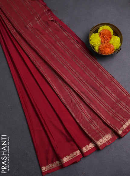 Red Semi Mysore Silk Saree