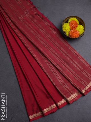 Red Semi Mysore Silk Saree