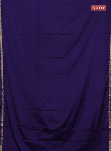 Navy Blue Semi Mysore Silk Saree
