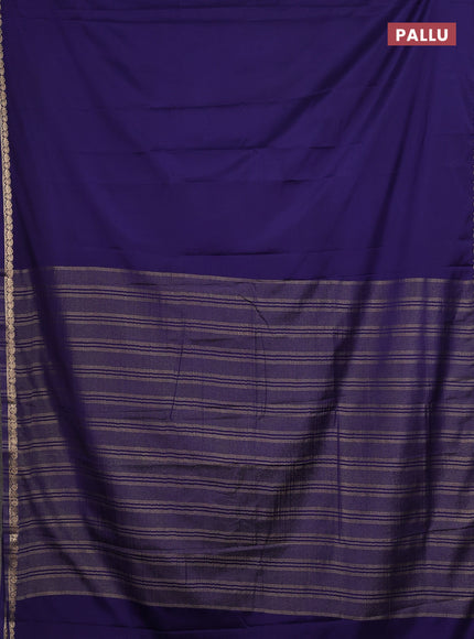 Navy Blue Semi Mysore Silk Saree