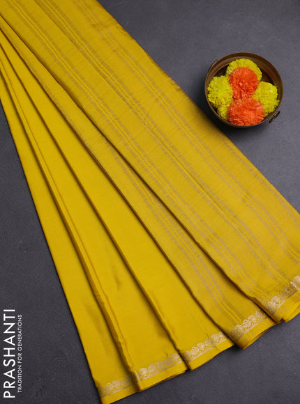 Yellow Semi Mysore Silk Saree