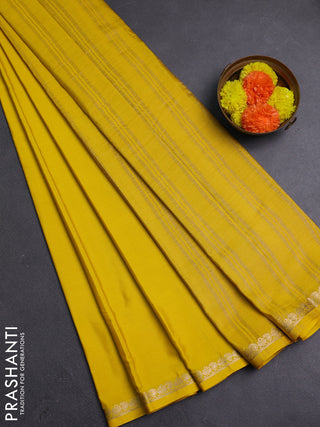 Yellow Semi Mysore Silk Saree
