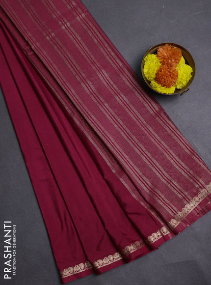 Maroon Semi Mysore Silk Saree