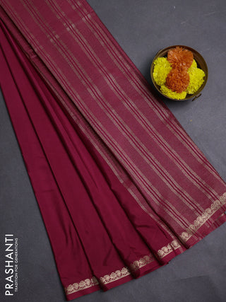 Maroon Semi Mysore Silk Saree