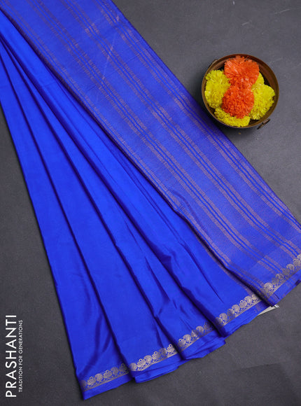 Royal Blue Semi Mysore Silk Saree