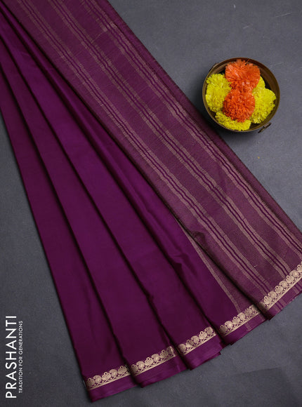 Wine Semi Mysore Silk Saree