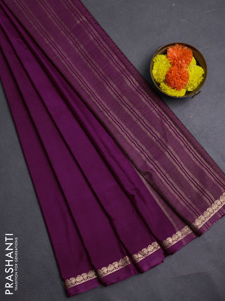 Wine Semi Mysore Silk Saree
