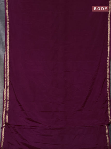Wine Semi Mysore Silk Saree