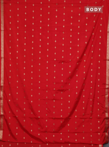 Red Semi Mysore Silk Saree