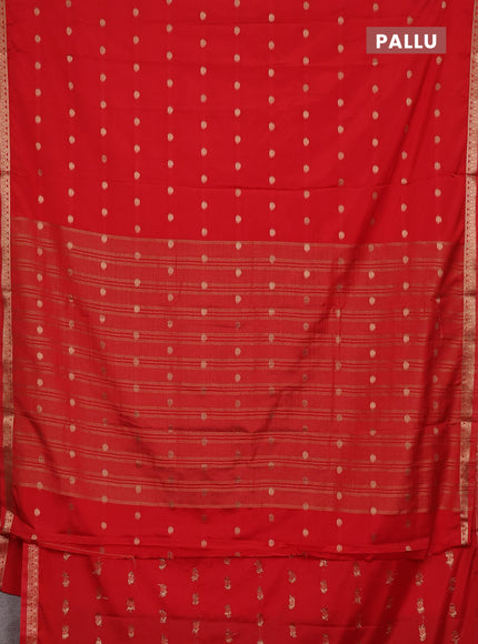 Red Semi Mysore Silk Saree