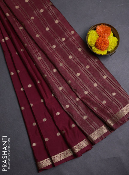 Maroon Semi Mysore Silk Saree