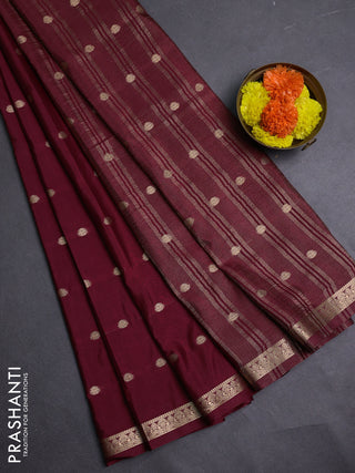 Maroon Semi Mysore Silk Saree