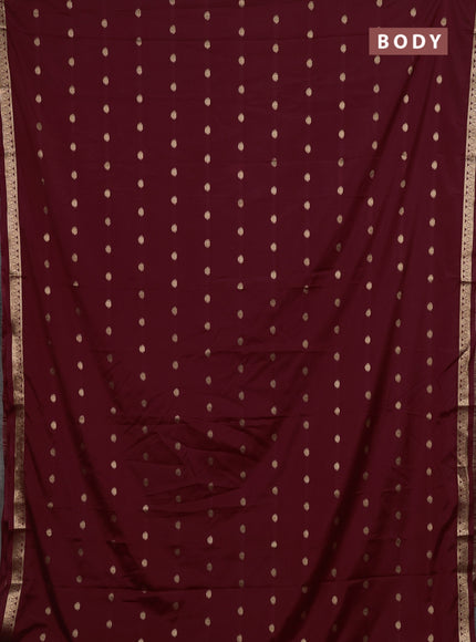 Maroon Semi Mysore Silk Saree