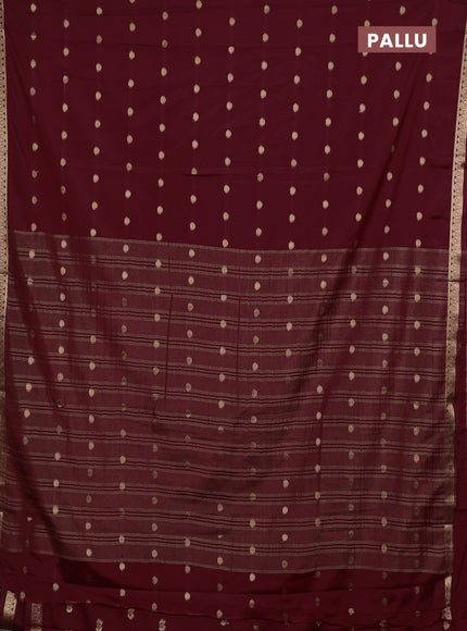 Maroon Semi Mysore Silk Saree