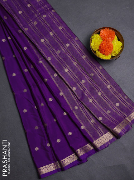 Violet Semi Mysore Silk Saree
