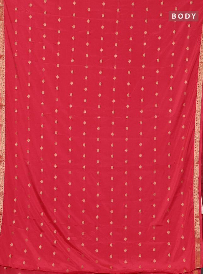 Peach Pink Semi Mysore Silk Saree