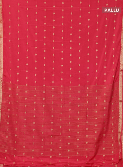 Peach Pink Semi Mysore Silk Saree
