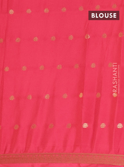 Peach Pink Semi Mysore Silk Saree