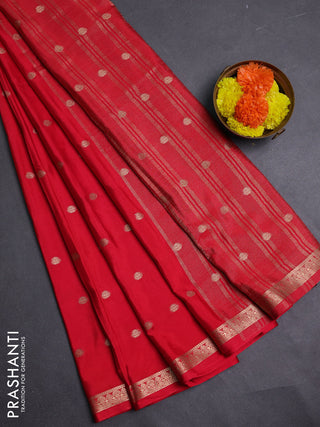 Red Semi Mysore Silk Saree