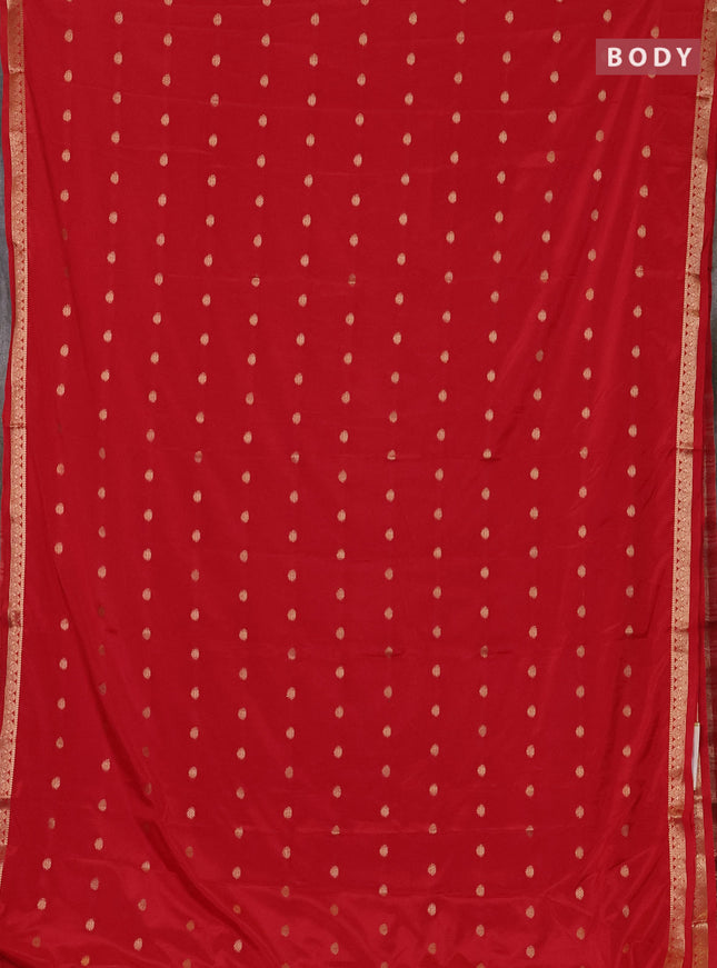 Red Semi Mysore Silk Saree