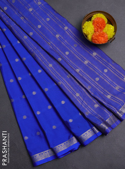Royal Blue Semi Mysore Silk Saree
