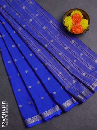 Royal Blue Semi Mysore Silk Saree
