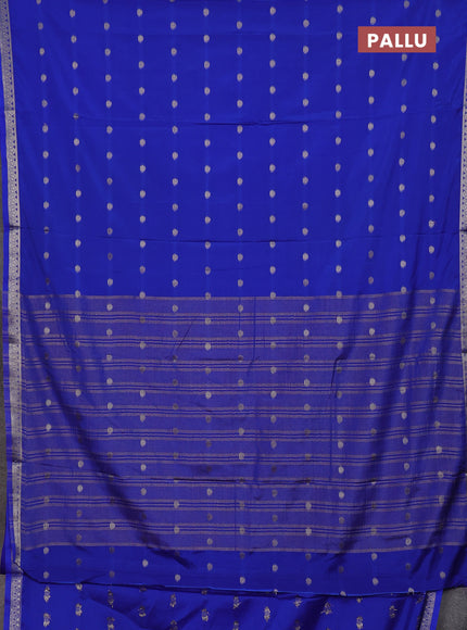 Royal Blue Semi Mysore Silk Saree