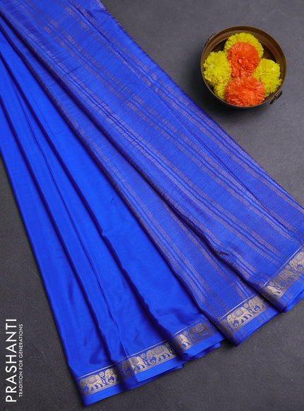 Royal Blue Semi Mysore Silk Saree