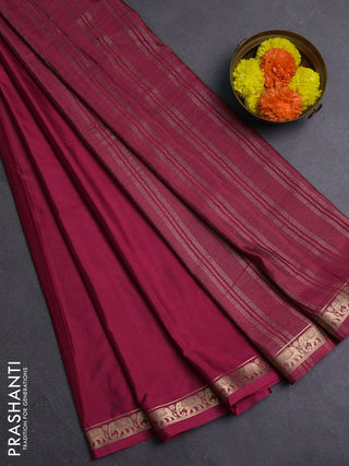 Pastel Maroon Semi Mysore Silk Saree