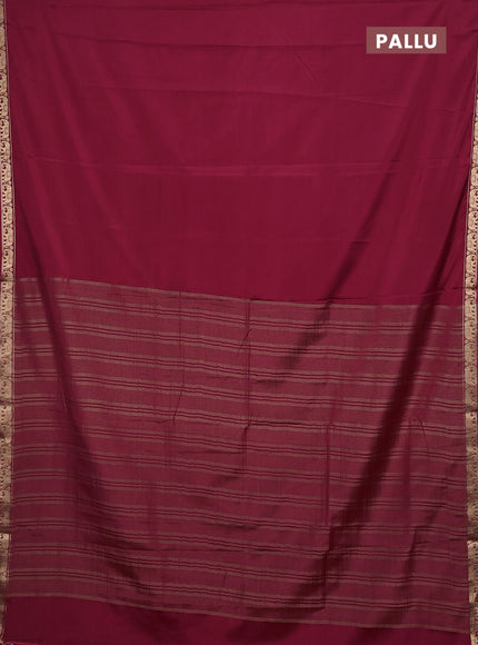 Pastel Maroon Semi Mysore Silk Saree