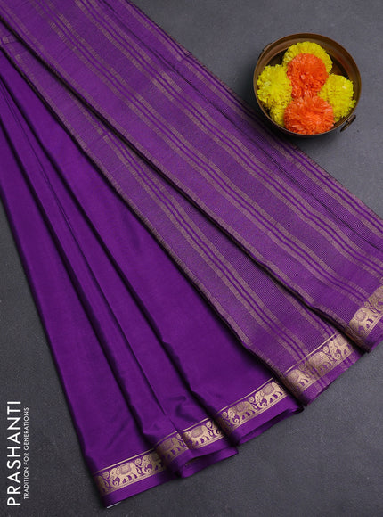 Purple Semi Mysore Silk Saree