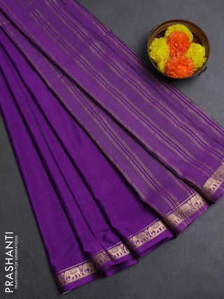 Purple Semi Mysore Silk Saree