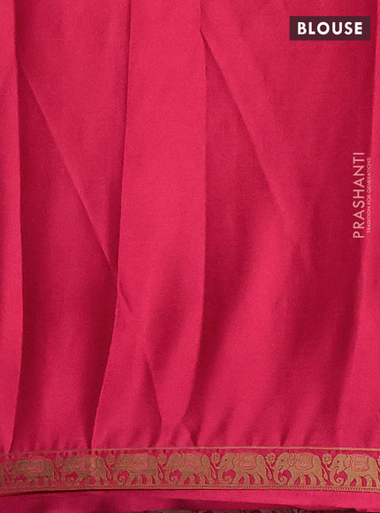 Peach Pink Semi Mysore Silk Saree