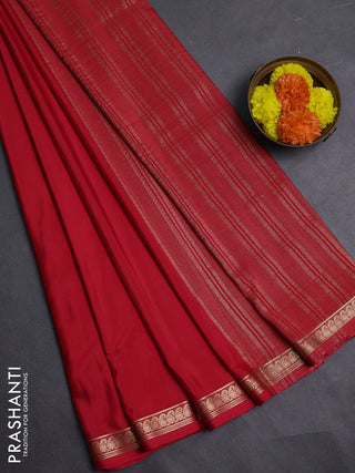 Red Semi Mysore Silk Saree