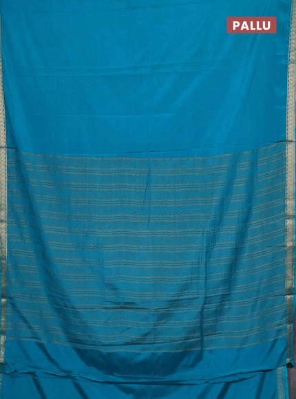 Teal Blue Semi Mysore Silk Saree