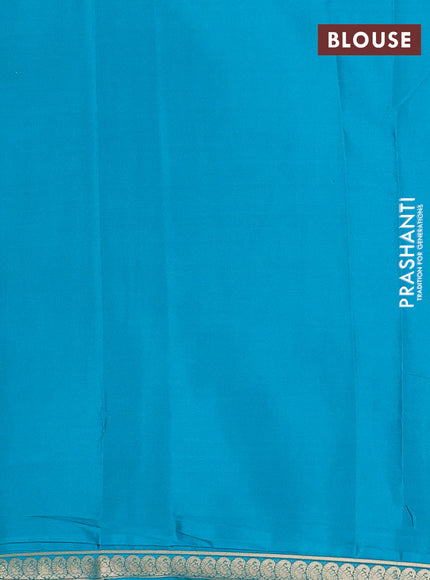 Teal Blue Semi Mysore Silk Saree