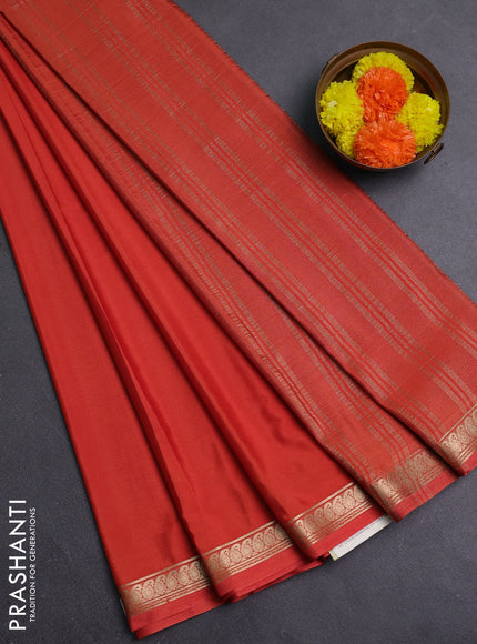 Rust Semi Mysore Silk Saree