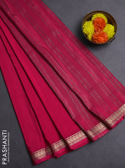 Peach Pink Semi Mysore Silk Saree