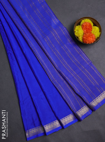 Royal Blue Semi Mysore Silk Saree